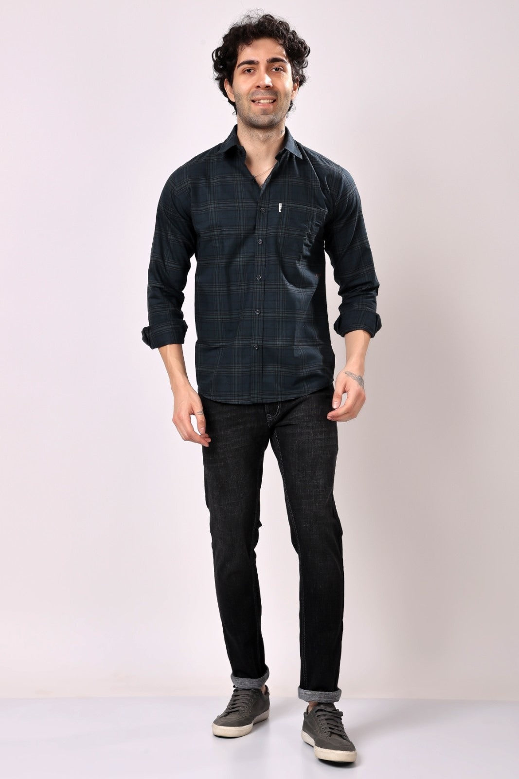Stylox Regular Fit Full Sleeve Check Casual Shirt For Men's