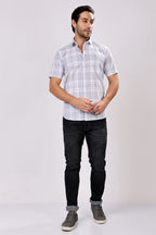 Stylox Men's Regular Fit Half Sleeve Casual Check Shirt