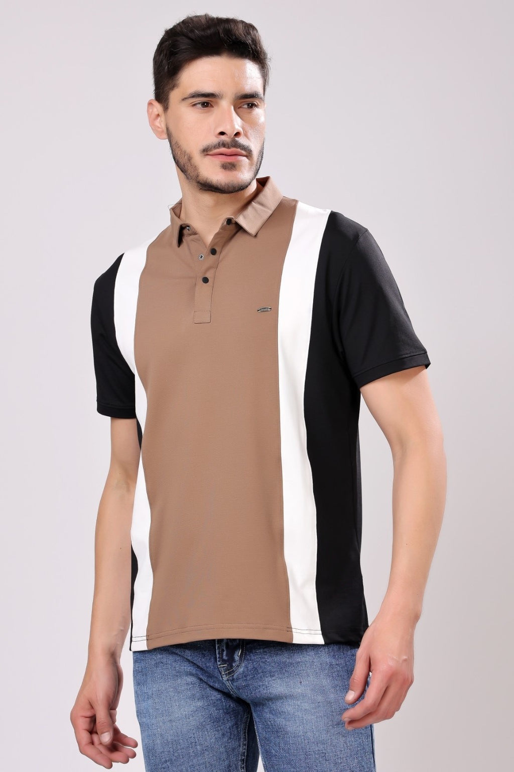 Stylox Full Sleeve Solid Casual Polo T-Shirt For Men's