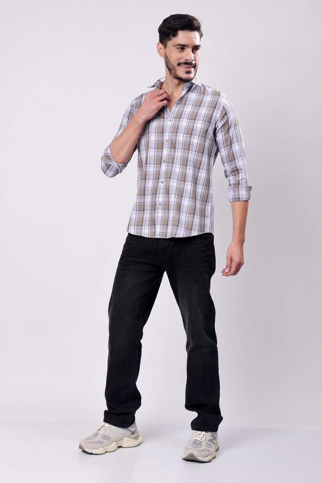 Stylox Regular Fit Full Sleeve Check Casual Shirt For Men's