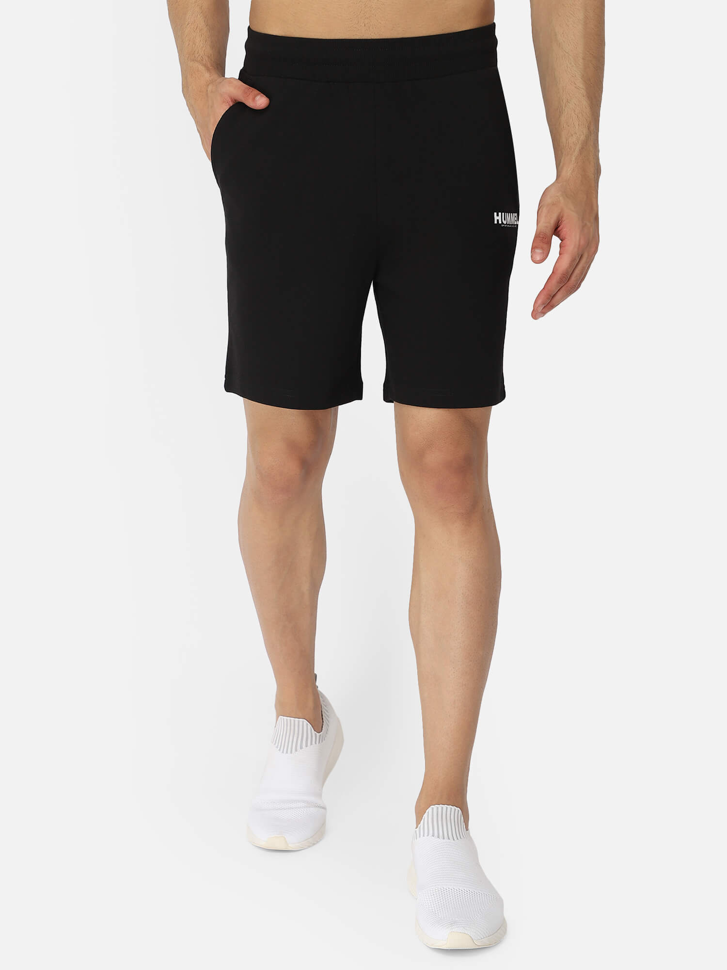 Hummel Black Regular Shorts for Men Gym Wear