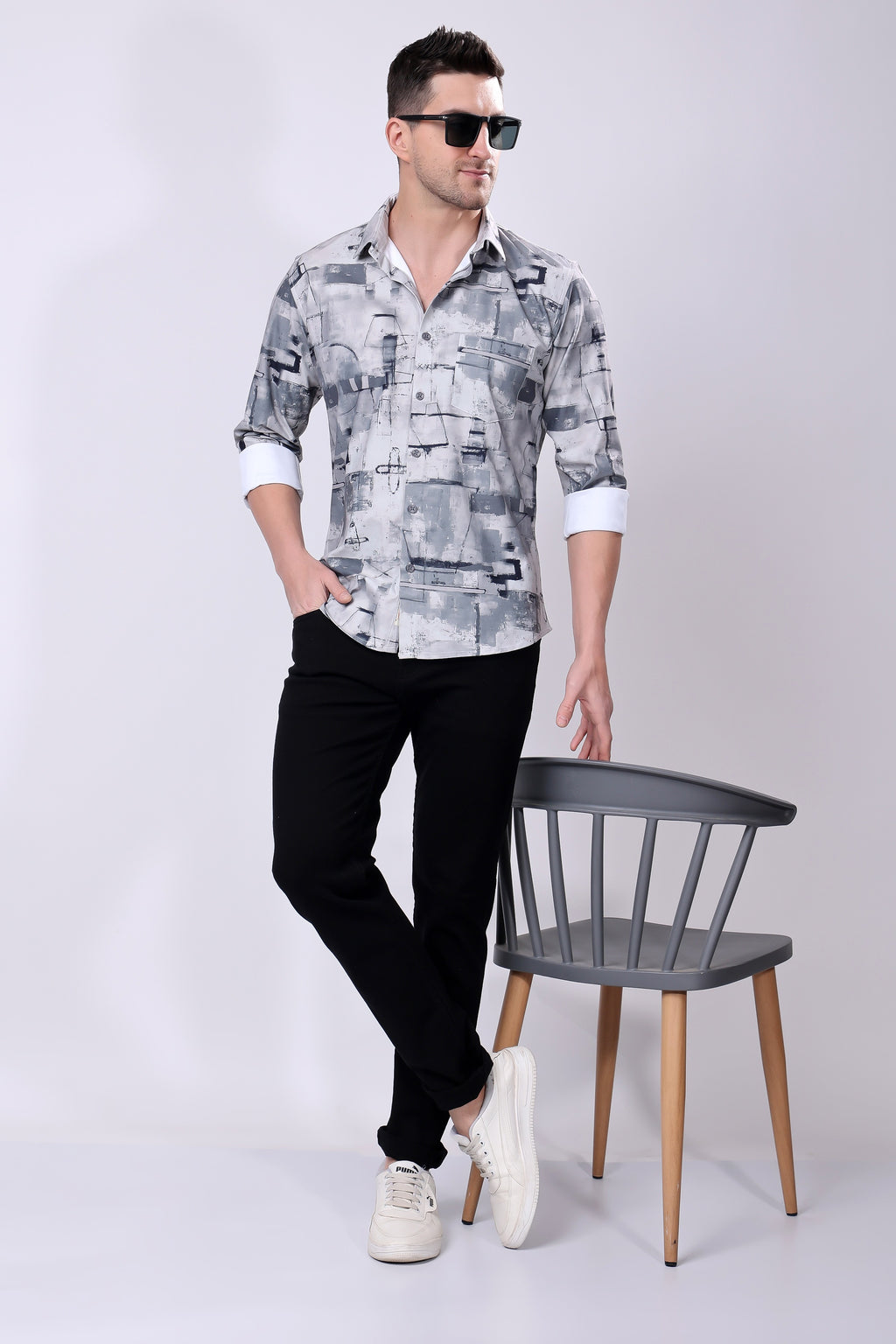 Stylox Men's Regular Fit Full Sleeve Printed Casual Shirt