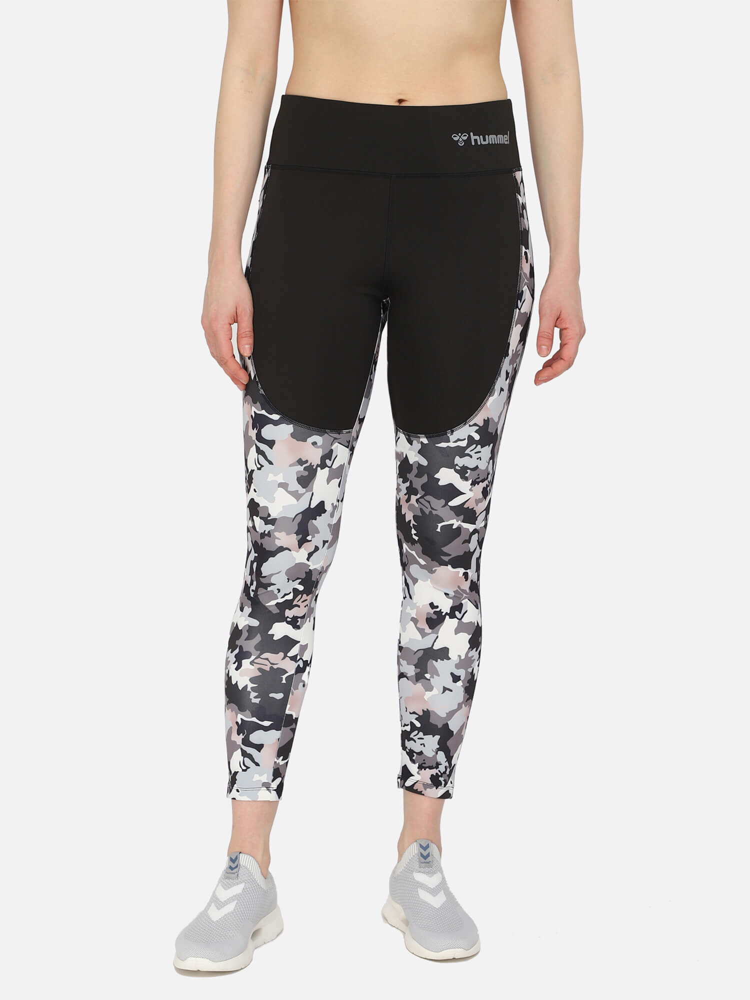 Hummel Black Slim Tights for Women Gym Wear