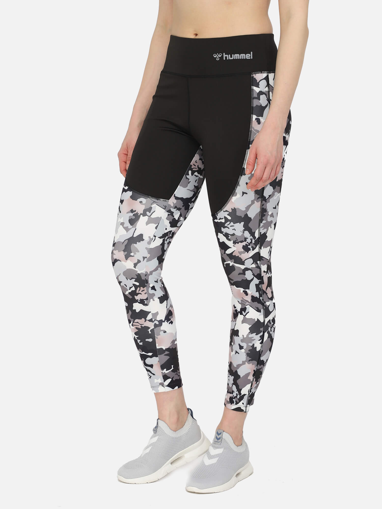 Hummel Black Slim Tights for Women Gym Wear