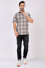 Stylox Men's Regular Fit Half Sleeve Casual Check Shirt