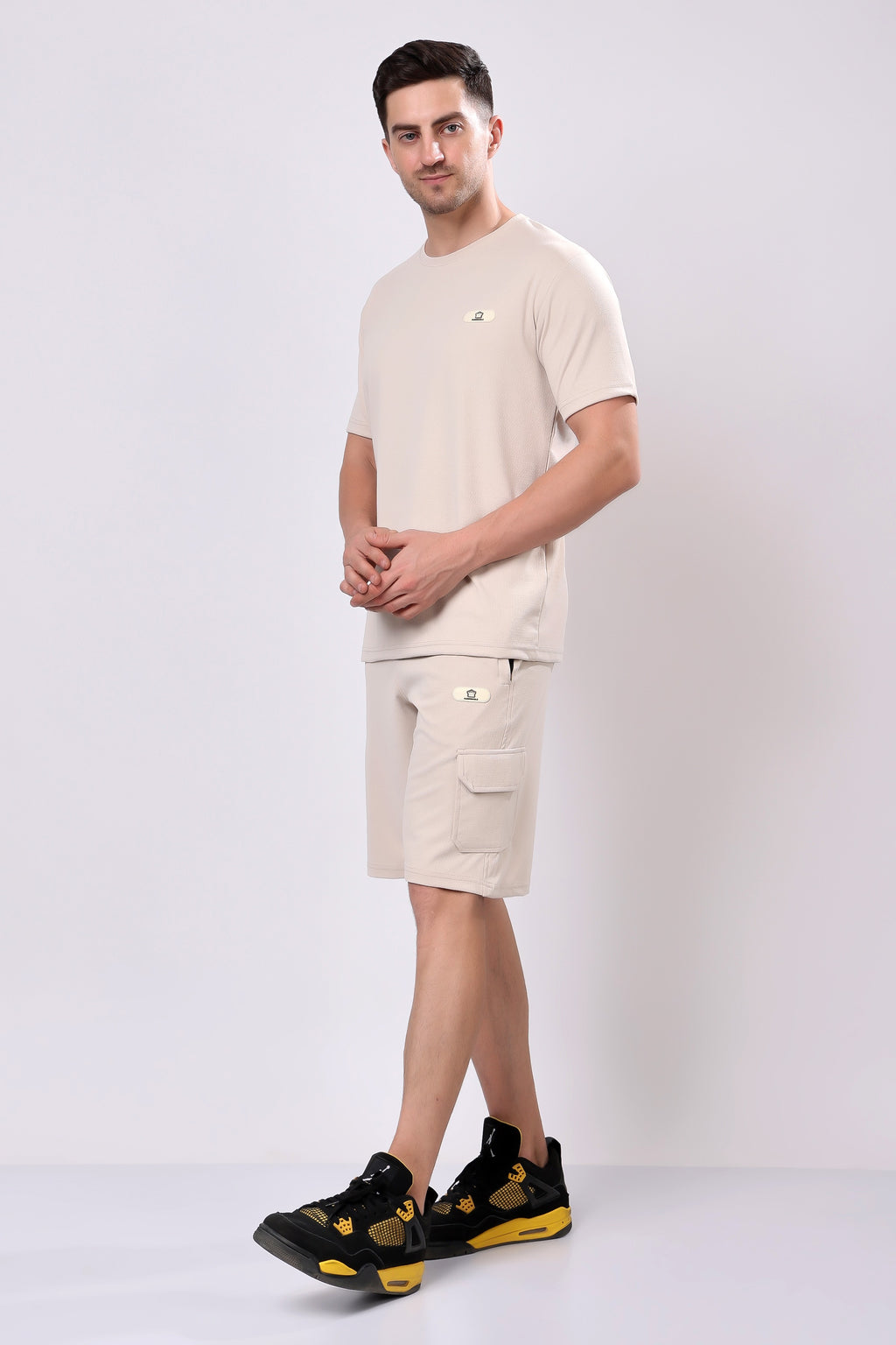 Stylox Regular Fit Men's Half Sleeve Solid Cord Set