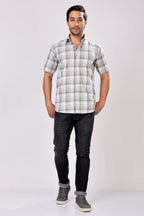 Stylox Men's Regular Fit Half Sleeve Casual Check Shirt
