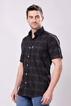Stylox Men's Regular Fit Half Sleeve Casual Check Shirt