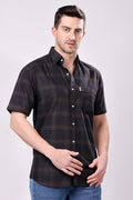 Stylox Men's Regular Fit Half Sleeve Casual Check Shirt