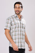 Stylox Men's Regular Fit Half Sleeve Casual Check Shirt