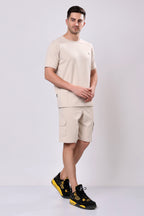 Stylox Regular Fit Men's Half Sleeve Solid Cord Set