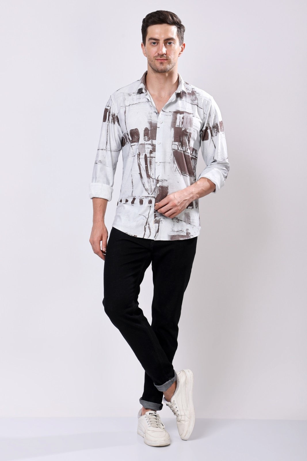 Stylox Men's Regular Fit Full Sleeve Printed Casual Shirt