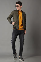Stylox Regular Fit Full Sleeve Solid Windcheater Jacket for Men