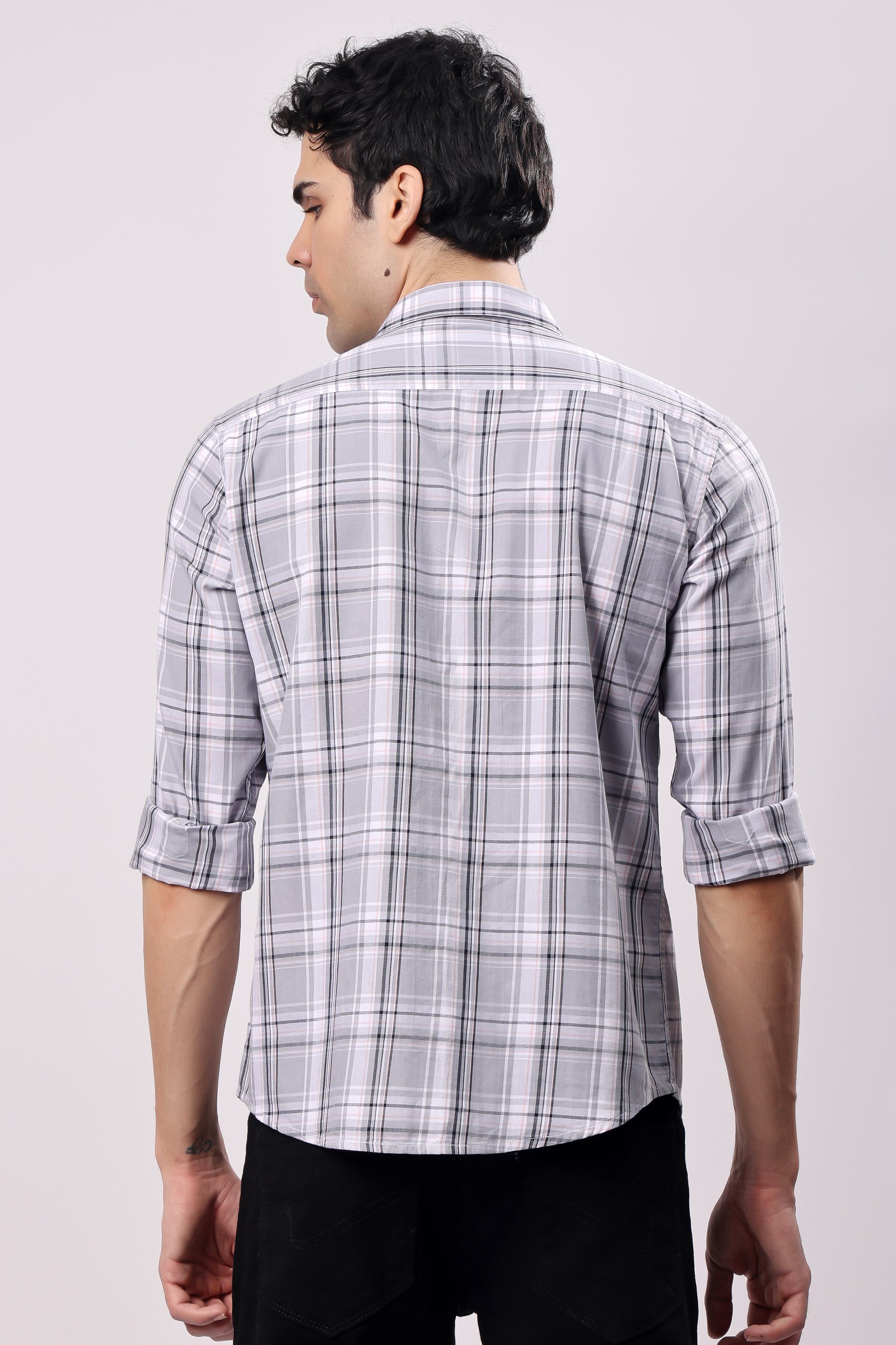 Stylox Regular Fit Full Sleeve Check Casual Shirt For Men's