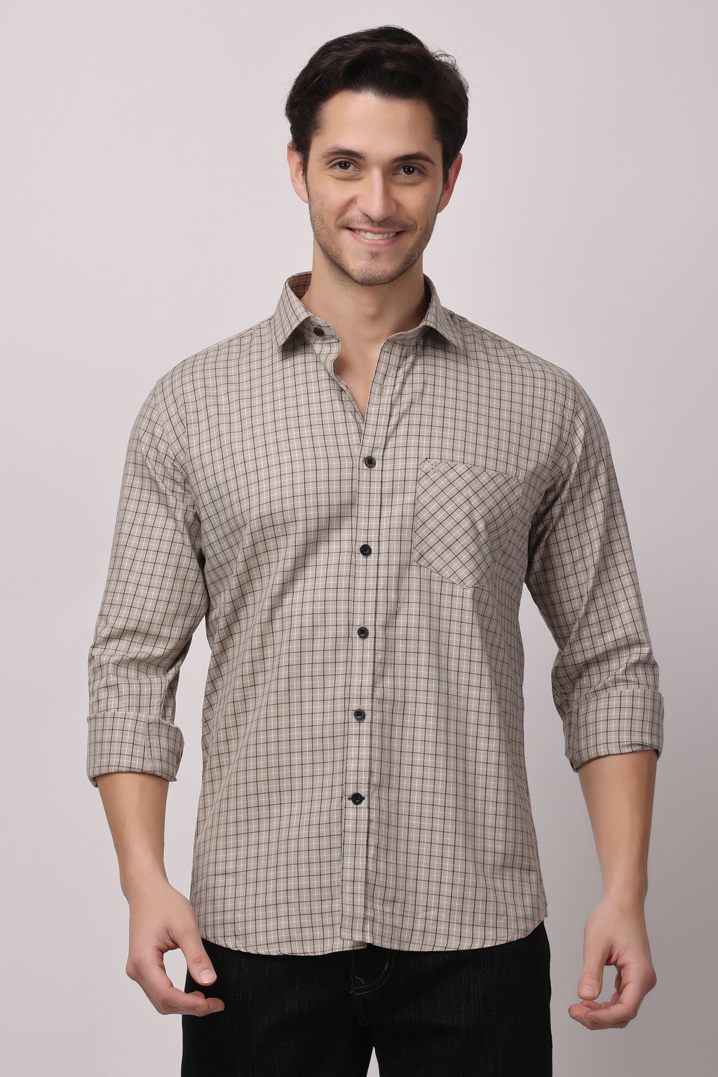 Stylox Regular Fit Full Sleeve Check Casual Shirt For Men's