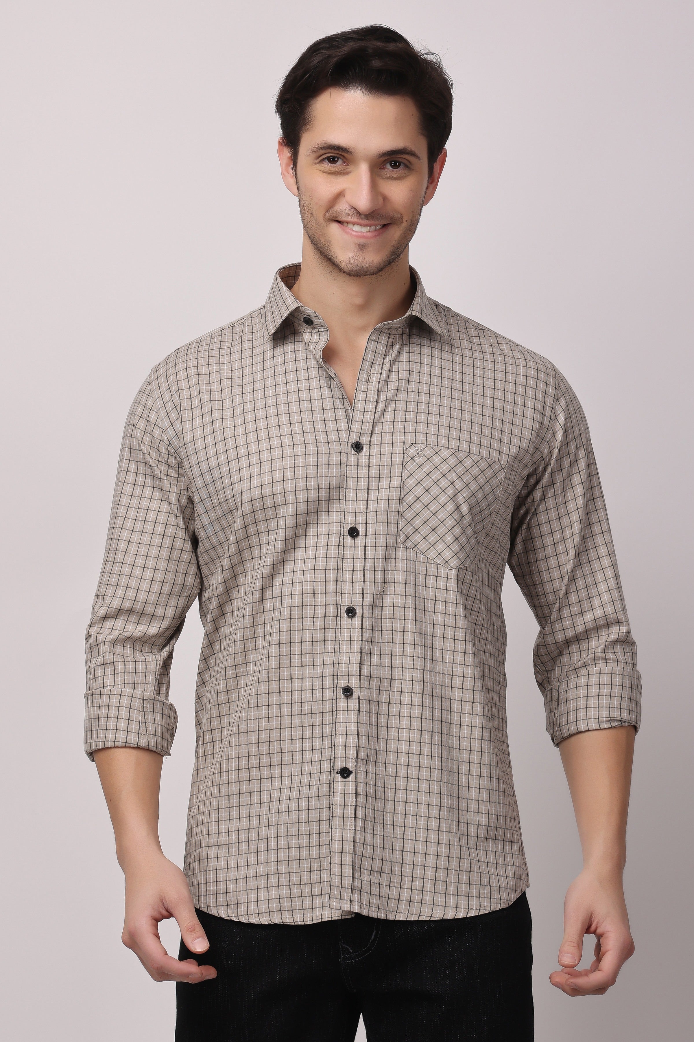 Stylox Regular Fit Full Sleeve Check Casual Shirt For Men's