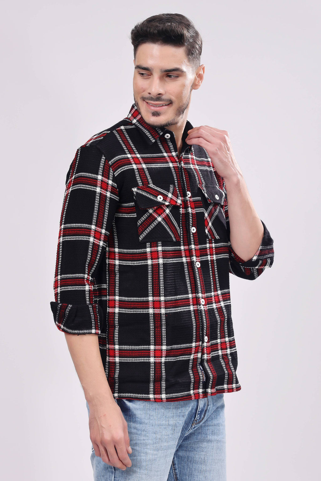 Stylox Regular Fit Full Sleeve Check Casual Shirt For Men's