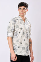 Stylox Regular Fit Full Sleeve Printed Kurta for Men with Mandarin Collar