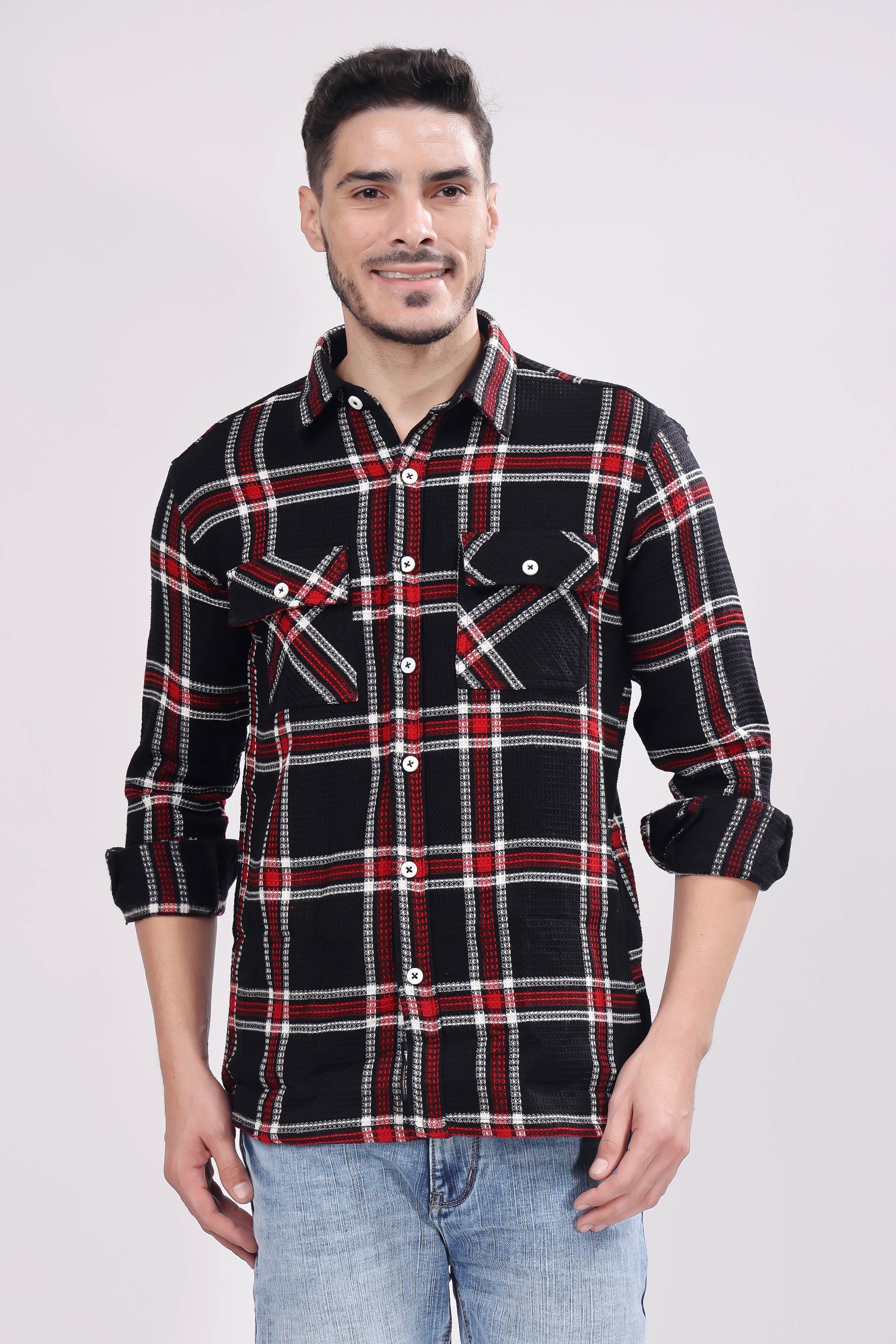 Stylox Regular Fit Full Sleeve Check Casual Shirt For Men's