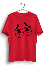 Sad Eyes Graphic Printed Red Tshirt