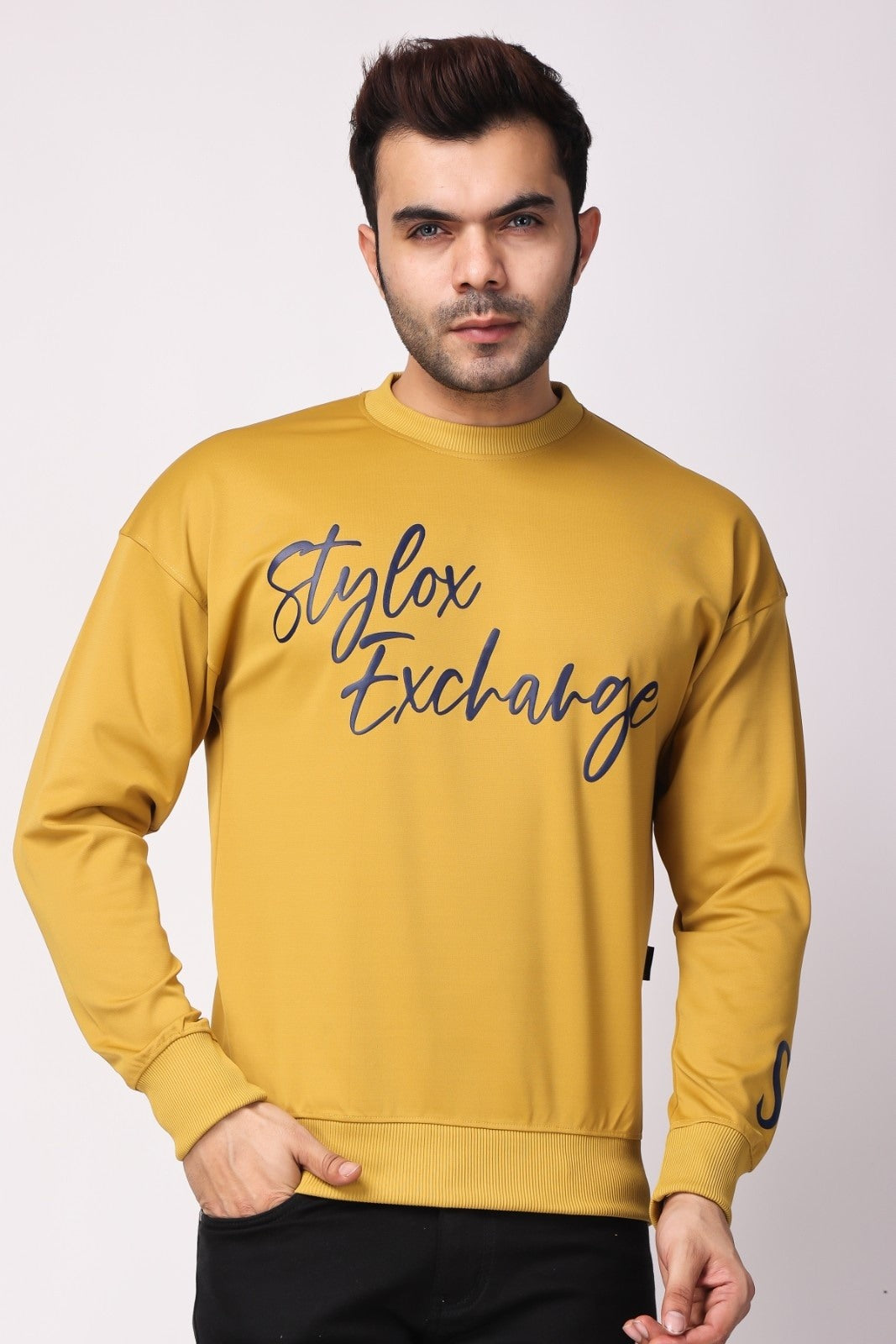 Stylox Regular Fit Round Neck Full Sleeve Printed Sweatshirt for Men's