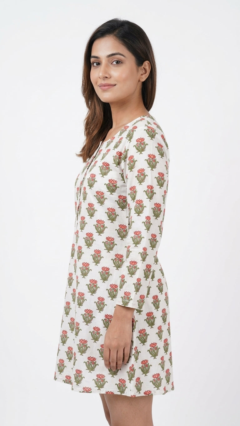 Biba Kurti Casual White Cotton