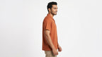 Women's Burnt Orange Collared Casual Shirt