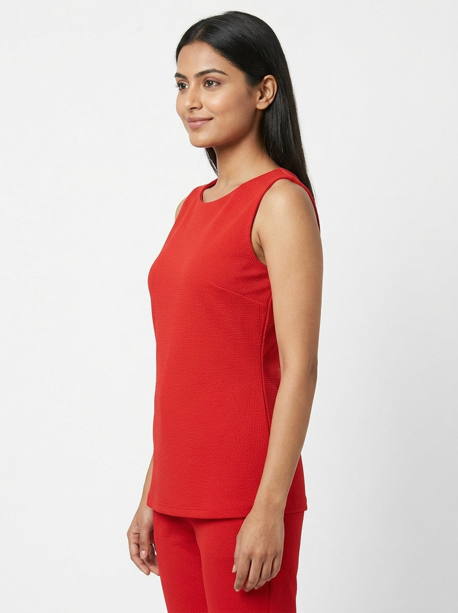 VESTRY Top Casual Red Blended