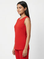 VESTRY Top Casual Red Blended