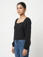 HARPA Top Casual Black Polyester