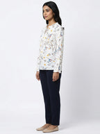 Top Casual White Polyester