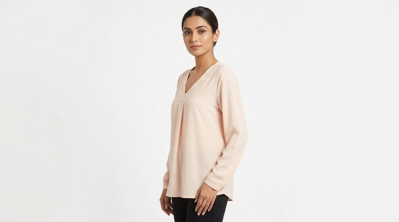 TARANKO Top Casual Peach Polyester