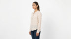 Women's Cream Heart Print Long Sleeve Blouse