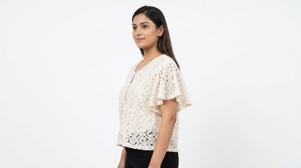 Rute Top Casual Cream Polyester