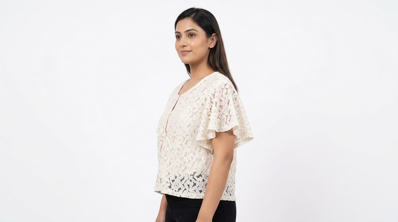 Rute Top Casual Cream Polyester