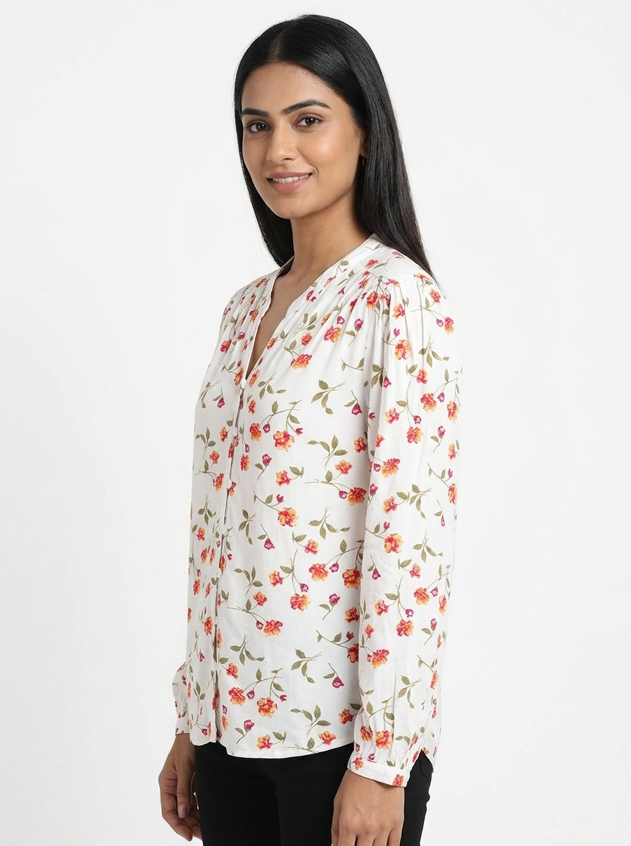 Top Casual White Viscose