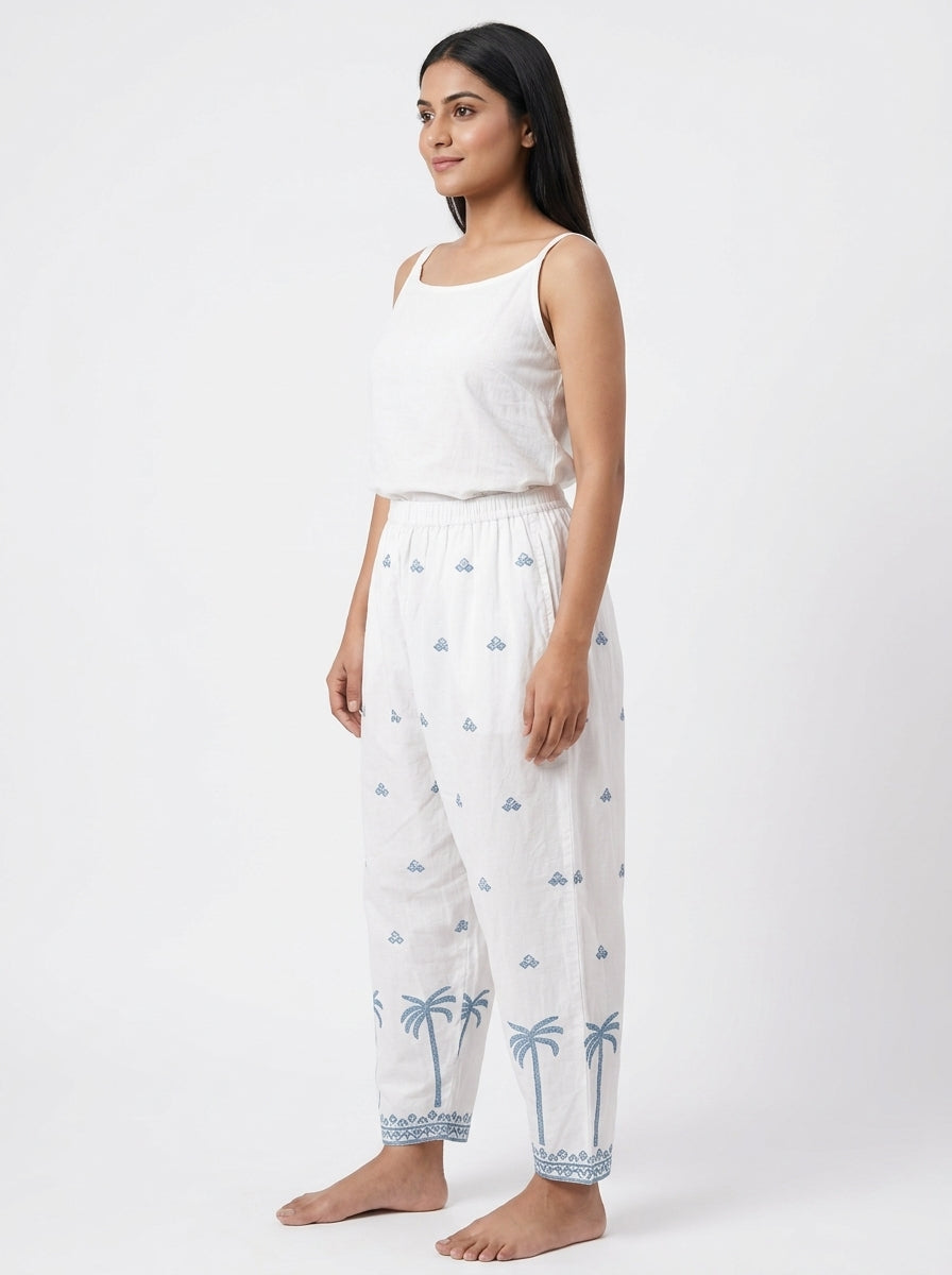 Diza Salwar Casual White Cotton