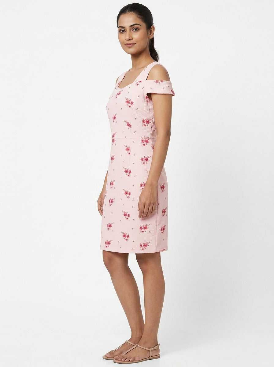 ZINK Dress Casual Pink Polyester