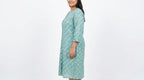 Teal Geometric Print Cotton Kurti