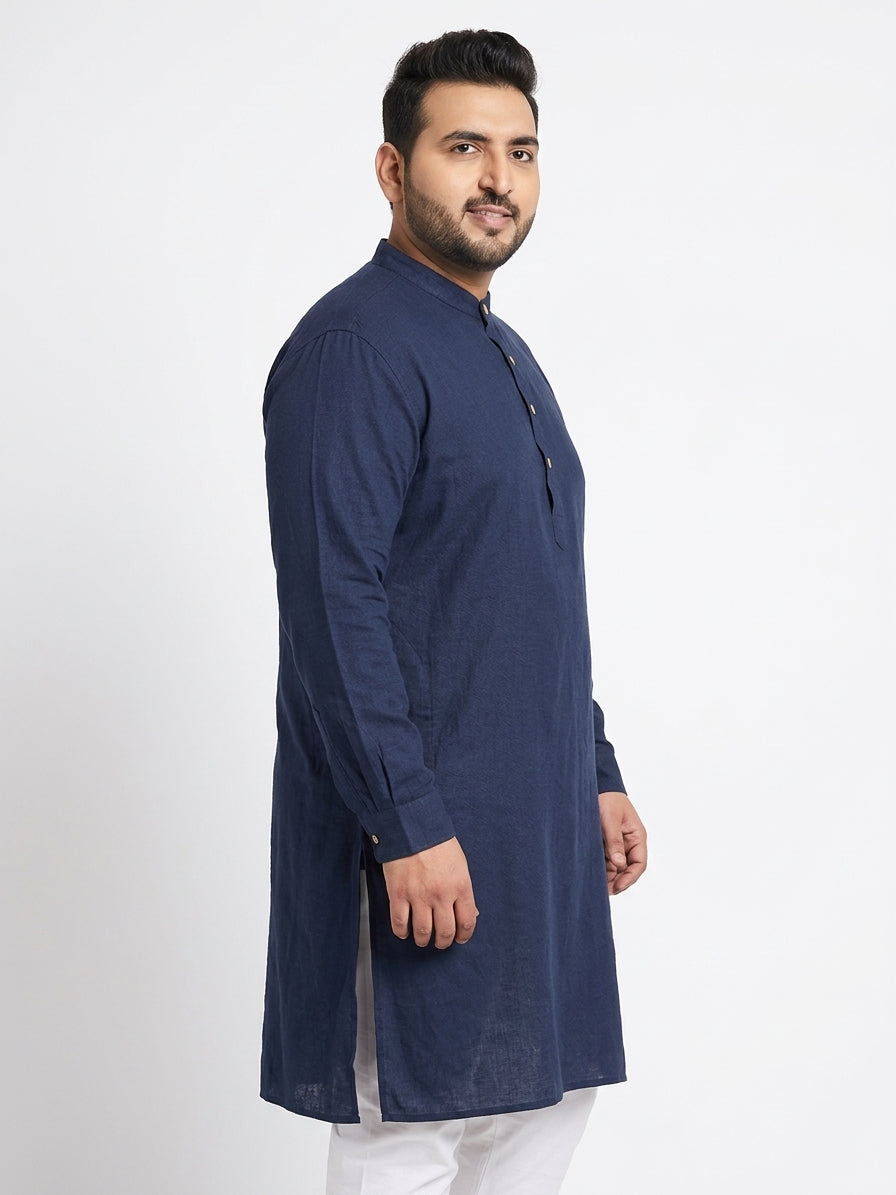Kurta Casual Navy Cotton