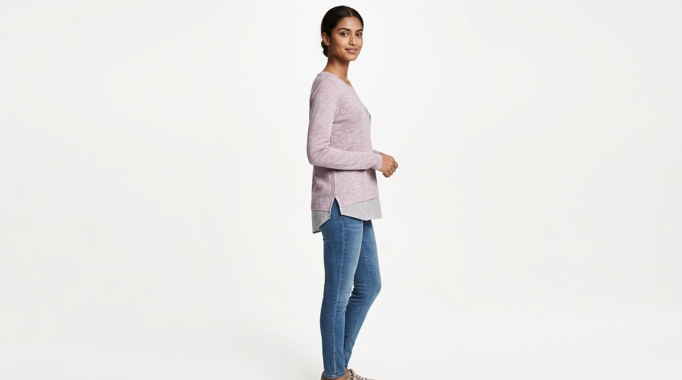 H&M Lavender Relaxed Fit Long Sleeve Top