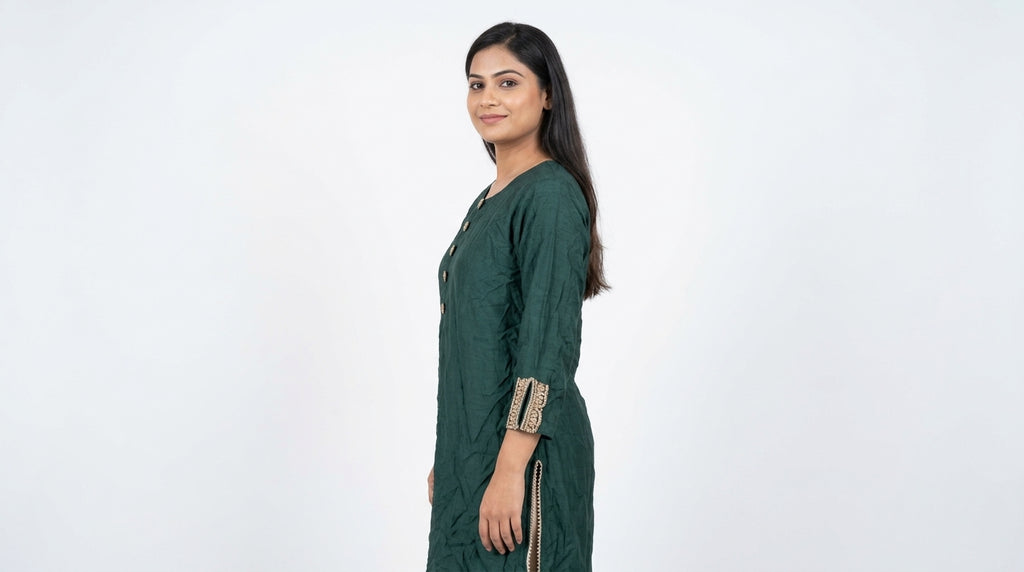 Dark Green Casual Top - Size L