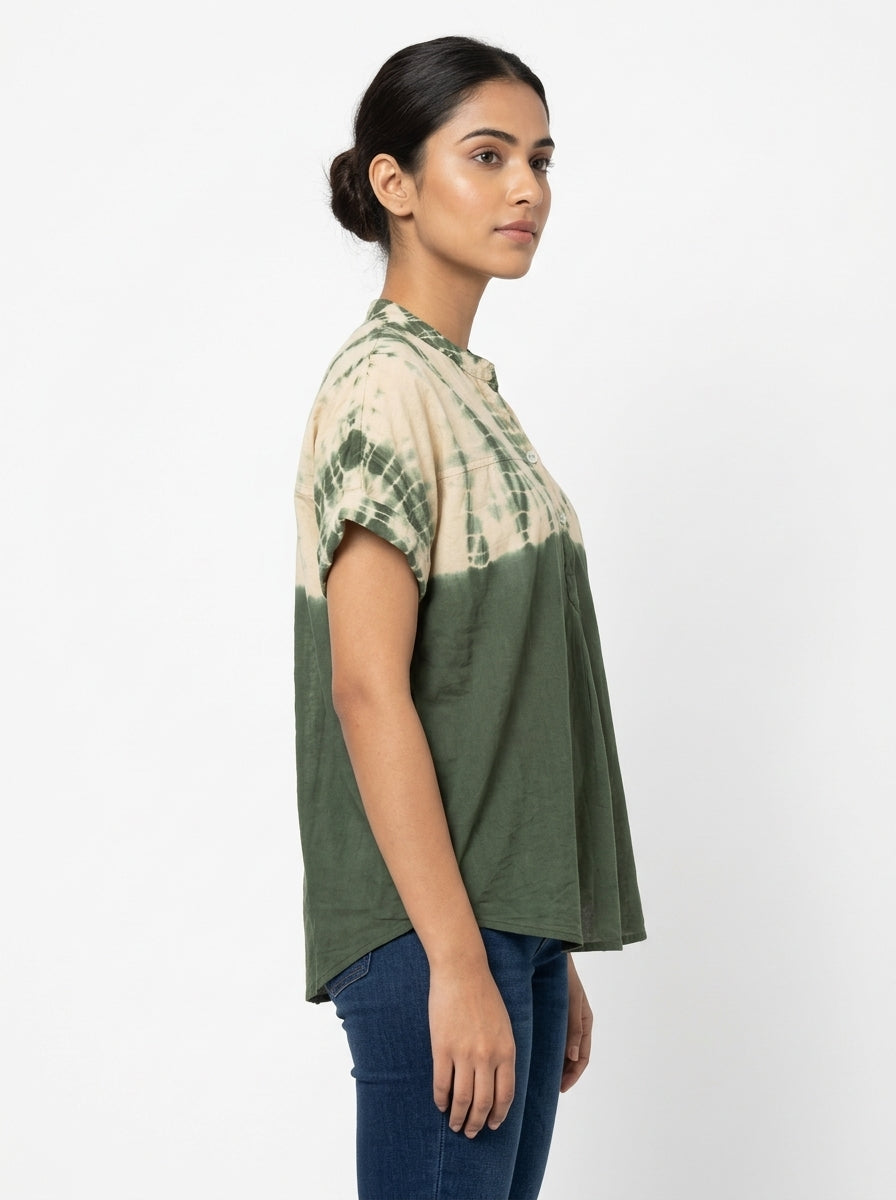 Maaesa Top Casual Olive Cotton