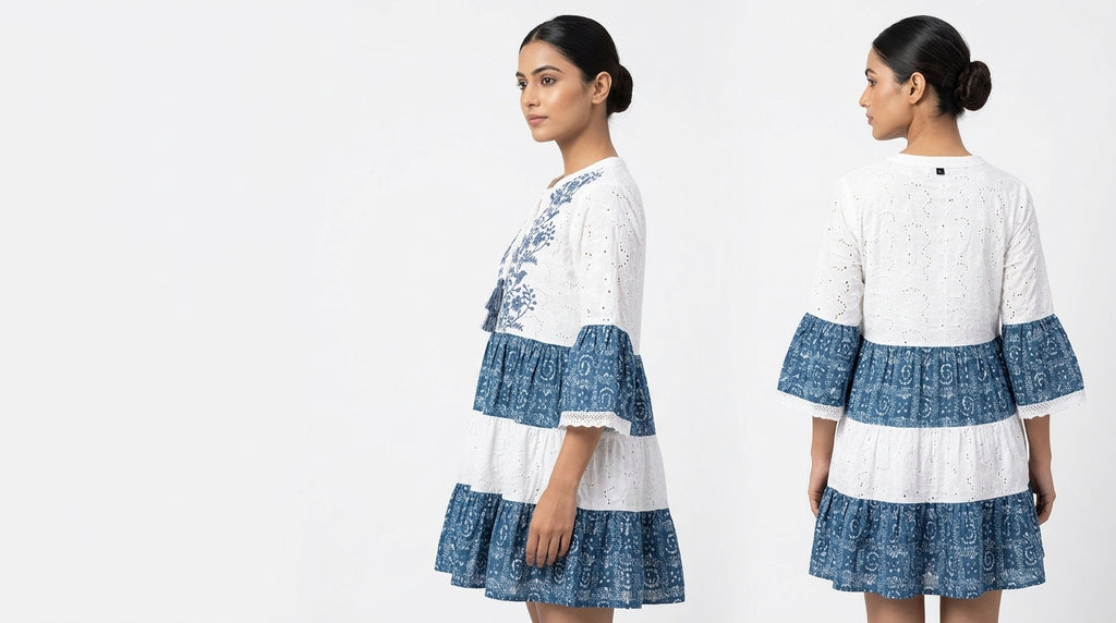 White Top with Detailed Neckline