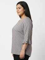Here & Now Top Casual Grey Viscose