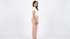 Peach Zig-Zag Print Casual Trousers