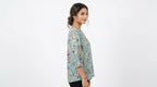 Women's Mint Floral Butterfly Print Top