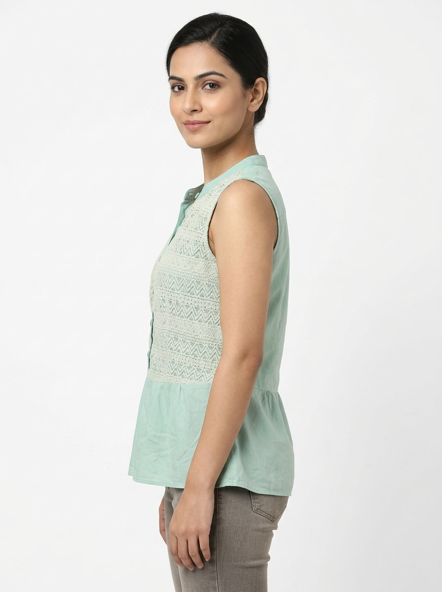 RARE Mint Green Short Sleeve Top - Size M