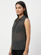 Dioof Top Casual Black Polyester