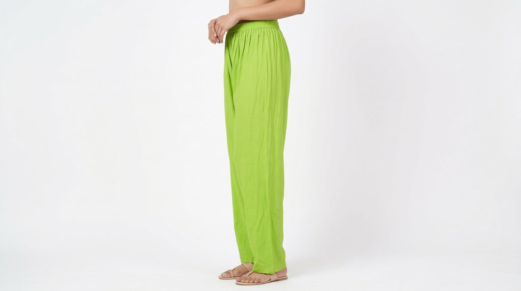 Meeranshi Lime Green Elastic Waist Bottoms - XS